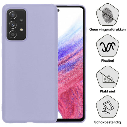Samsung A53 Hoesje Siliconen Backcover Lichtgewicht - Lila