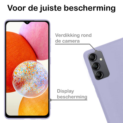 Samsung A14 Hoesje Siliconen Backcover Lichtgewicht - Lila
