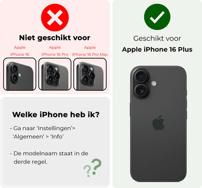 iPhone 16 Plus Screenprotector Gehard Glas - Volledige dekking