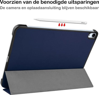 iPad Air 2020 Trifold Bookcase Hoes - Donkerblauw