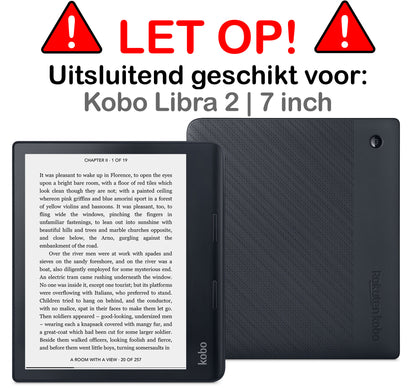 Kobo Libra 2 Trifold Bookcase Hoes - Zwart