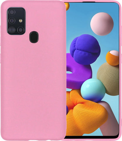 Samsung A21s Hoesje Siliconen Backcover Lichtgewicht - Lichtroze