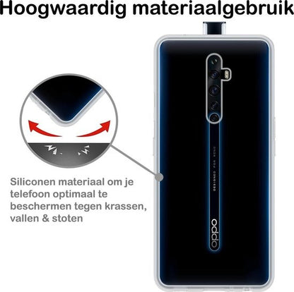 OPPO Reno 2 Hoesje Siliconen Backcover Lichtgewicht - Transparant