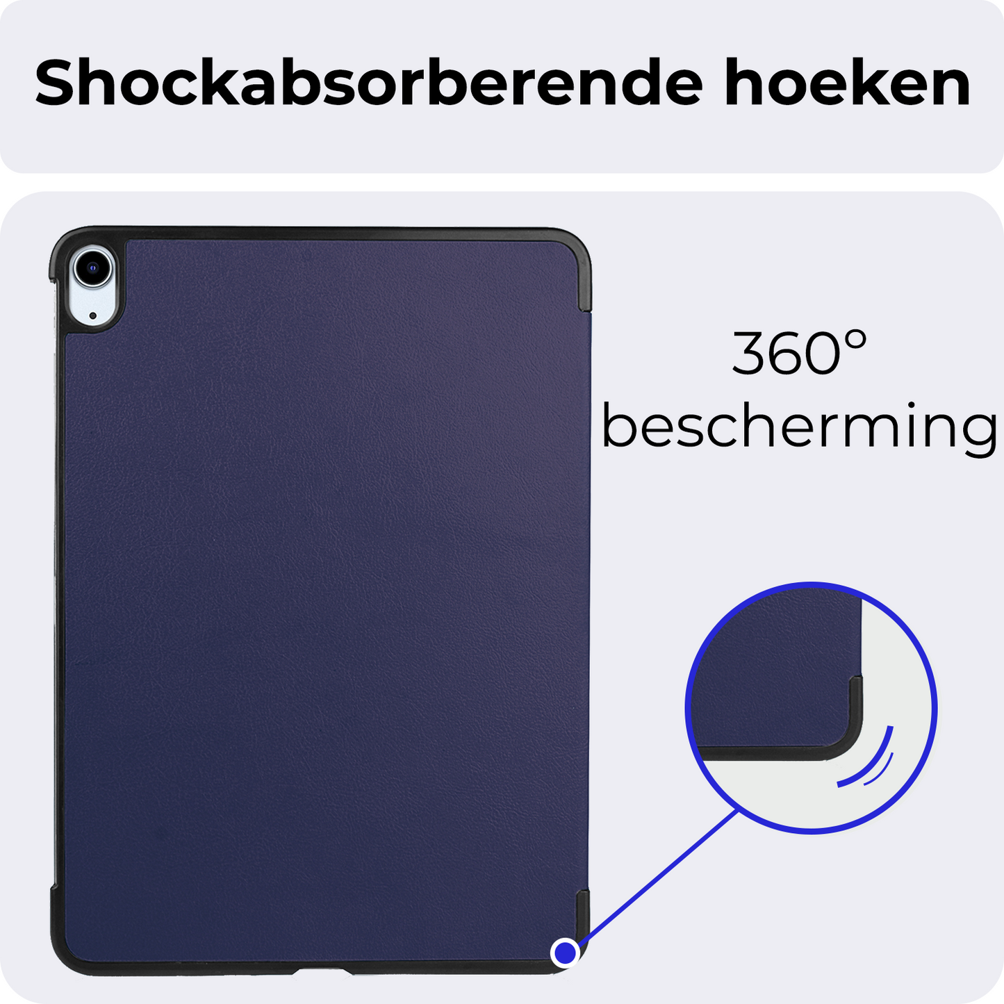 iPad Air 2024 (13 inch) Hoesje Book Case Met Apple Pencil Uitsparing - Donkerblauw