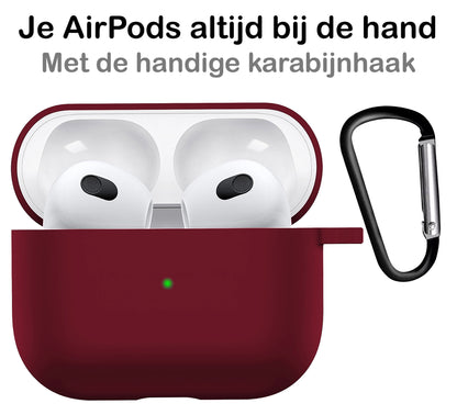 AirPods 3 Hoesje Siliconen Krasbestendig - Donkerrood