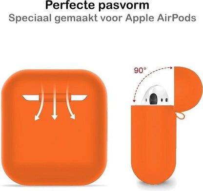 AirPods 2 Hoesje Siliconen Lichtgewicht - Donker oranje