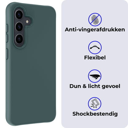 Samsung A55 Hoesje Siliconen - Donkergroen