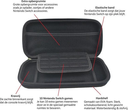Nintendo Switch Hard Cover Hoes met Spellen ruimte - Roze