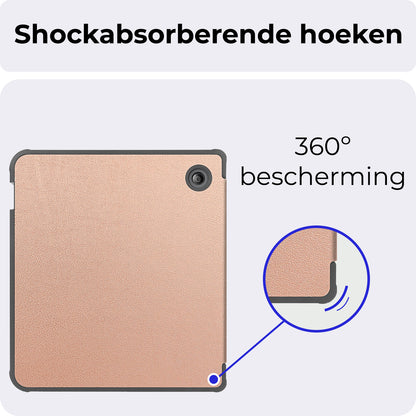 Kobo Libra Colour Bookcase Hoes Shockabsorberend - Rosé Goud