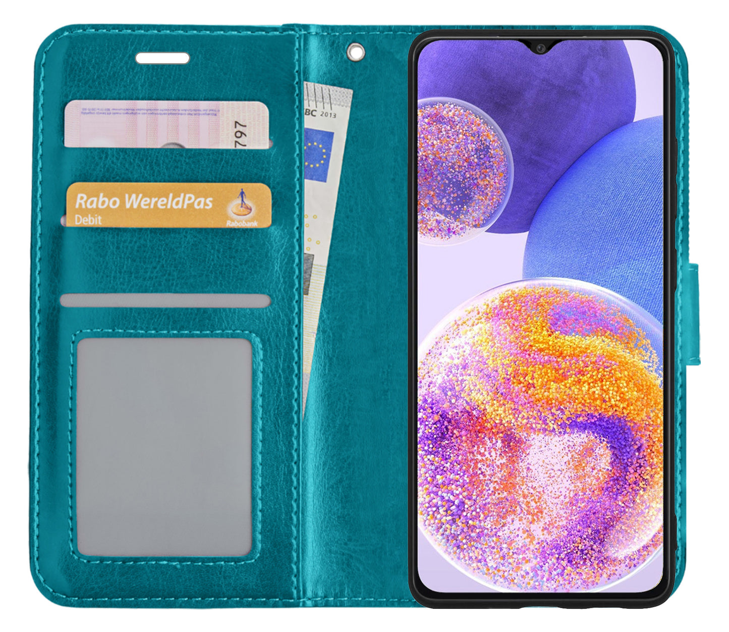 Samsung A23 Hoesje Book Case Kunstleer - Turquoise