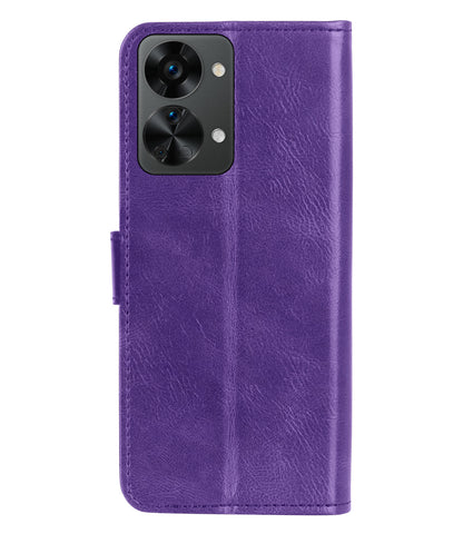 OnePlus Nord 2T Hoesje Bookcase Cover met Kaarthouder - Paars