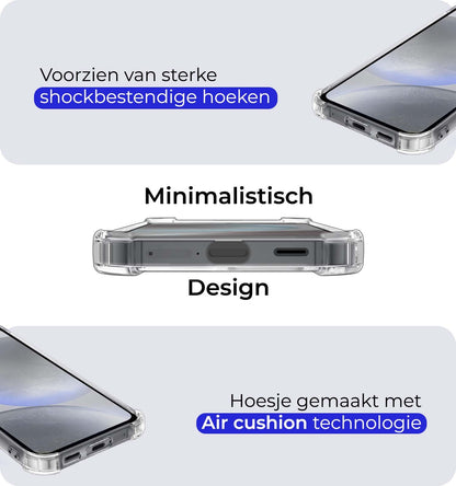 Samsung S24 Plus Hoesje Kaarthouder Backcover Shockproof - Transparant