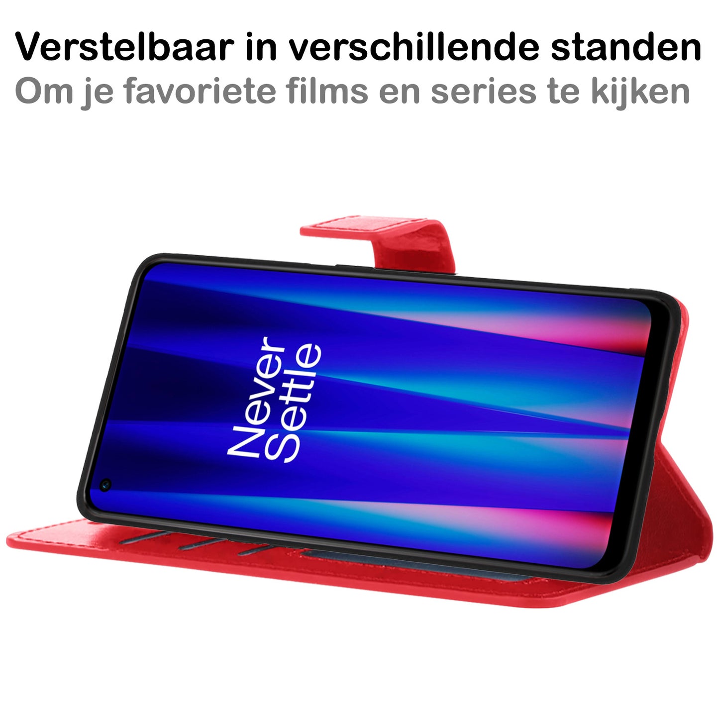 OnePlus Nord CE 2 Hoesje Book Case Kunstleer - Rood