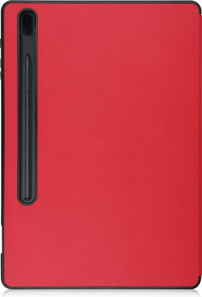 Samsung Galaxy Tab S7 FE Tablethoes Smcpen Met Screenprotector - Rood