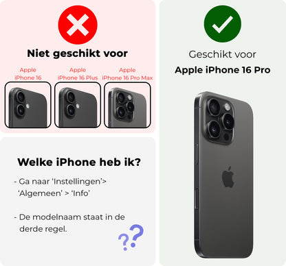 iPhone 16 Pro Hoesje Geschikt voor Magsafe Backcover Shockproof - Zwart