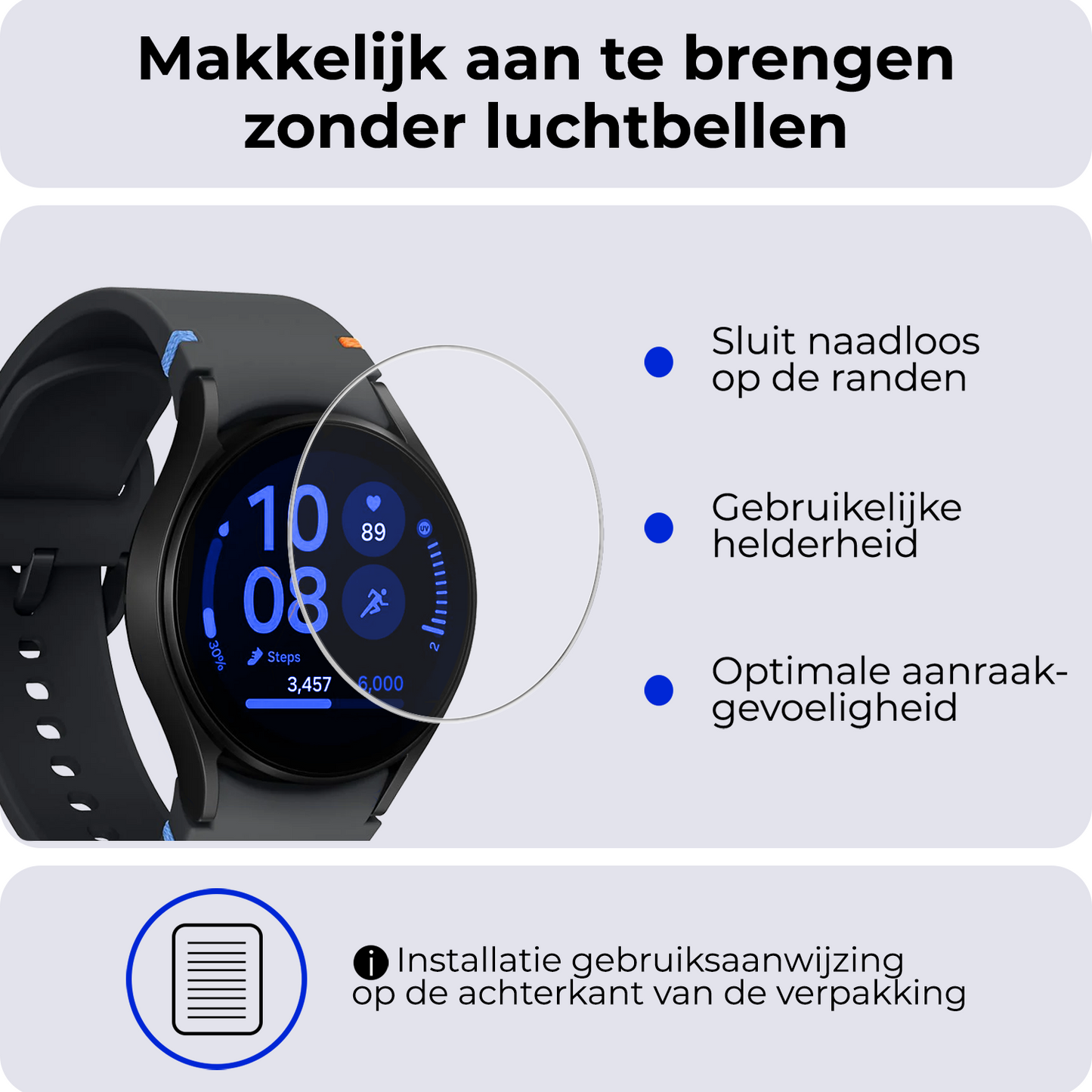 Samsung Watch FE Screenprotector Tempered Glass