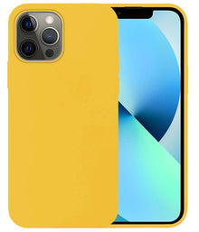 iPhone 13 Pro Hoesje Siliconen Backcover Lichtgewicht - Geel