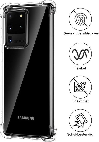 Samsung S20 Ultra Hoesje Shockproof Backcover Siliconen - Transparant