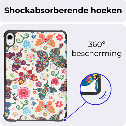 iPad Mini 7 Trifold Bookcase Hoes - Vlinders