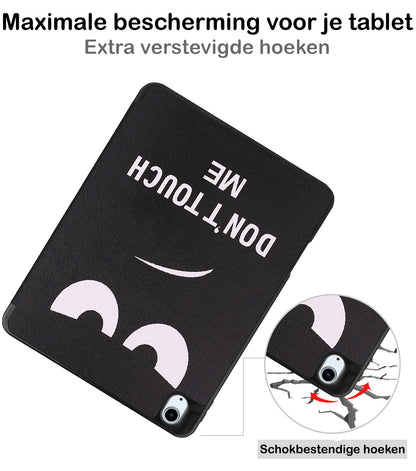 iPad Air 2022 Trifold Bookcase Hoes met Penhouder voor Apple Pen - Don't Touch Me