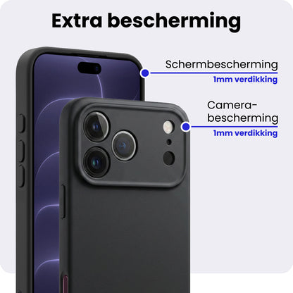iPhone 18 Pro Hoesje Siliconen Backcover Lichtgewicht - Zwart