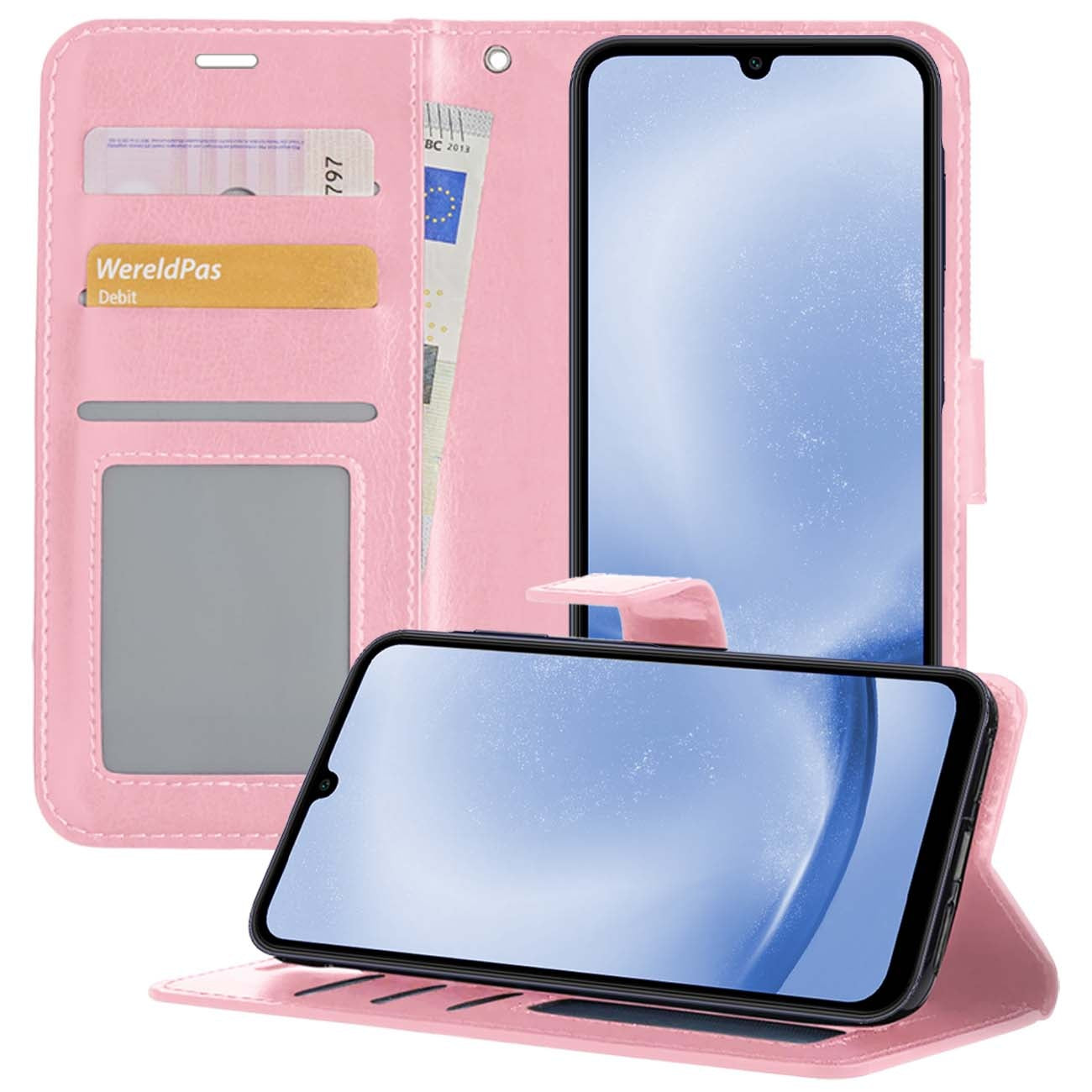 Samsung A25 Hoesje Book Case Kunstleer - Lichtroze