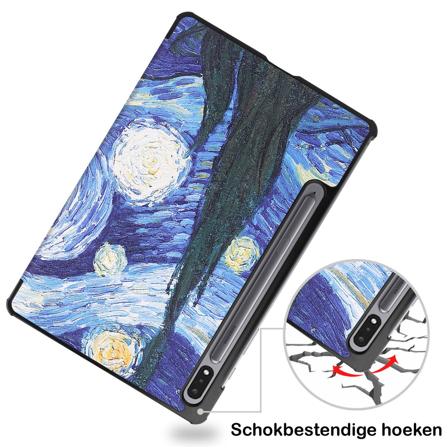 Samsung Galaxy Tab S8 Ultra Hoesje Book Case - Sterrenhemel