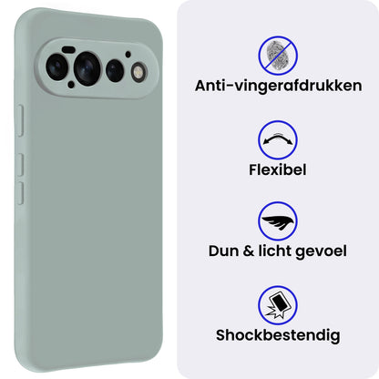 Google Pixel 11 Pro Hoesje Siliconen Backcover Lichtgewicht - Lichtblauw