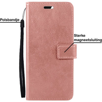 iPhone 13 Pro Hoesje Bookcase Cover met Kaarthouder - Rosé goud