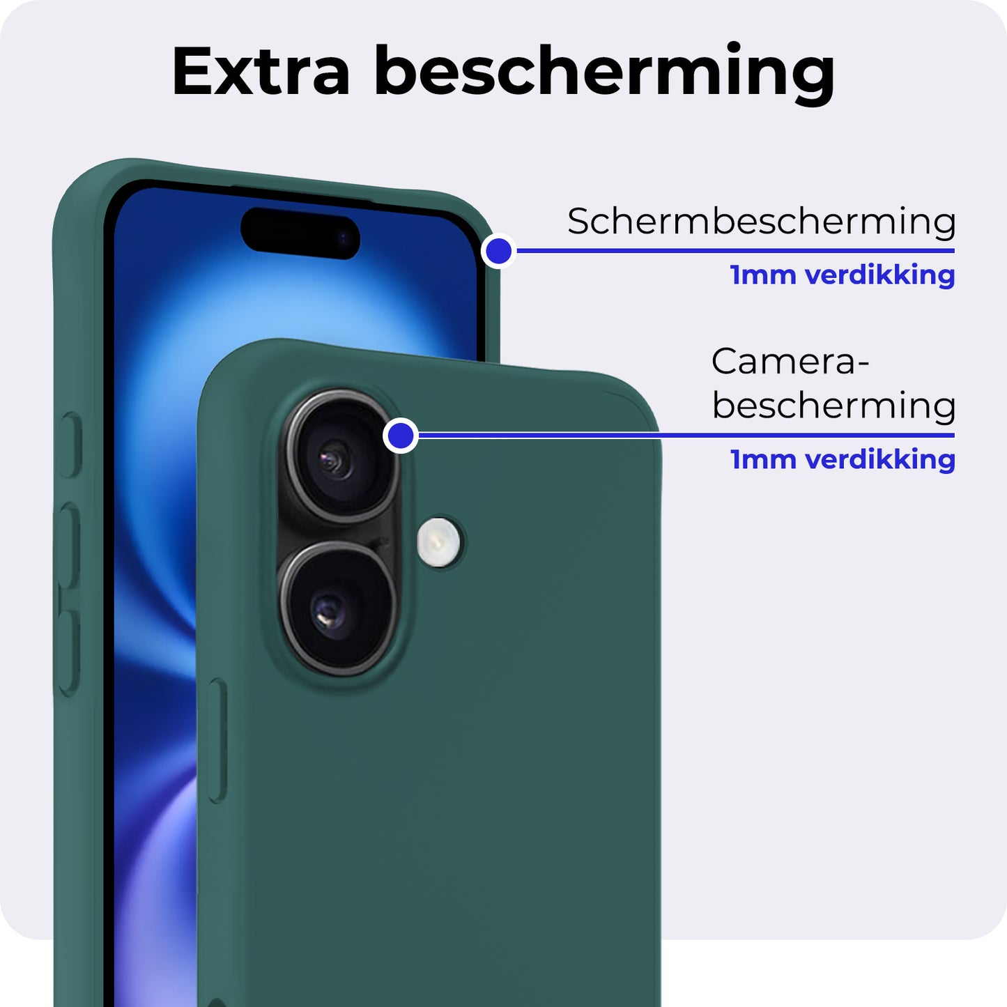 iPhone 16 Plus Hoesje Siliconen - Donkergroen