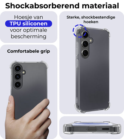 Samsung A55 Hoesje Shockproof Backcover Siliconen - Transparant