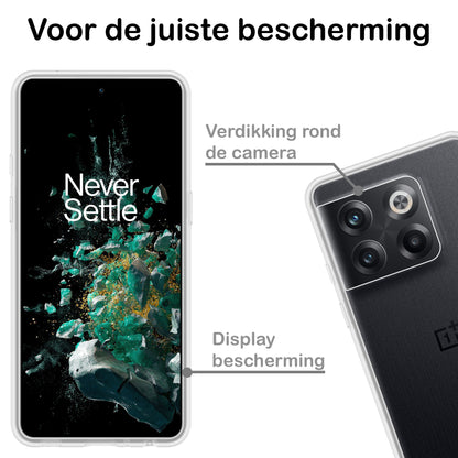 OnePlus 10T Hoesje Siliconen Backcover Lichtgewicht - Transparant