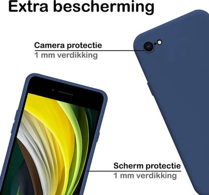 iPhone 8 Hoesje Siliconen Backcover Lichtgewicht - Donkerblauw