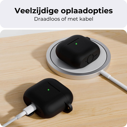 AirPods 4 Hoesje Siliconen Krasbestendig - Zwart