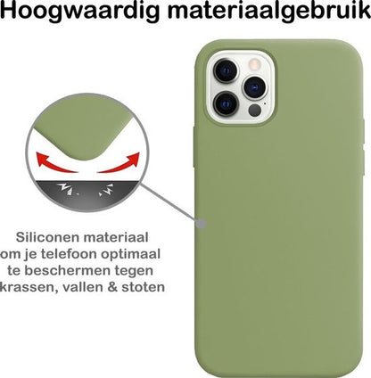 iPhone 12 Pro Max Hoesje Siliconen Backcover Lichtgewicht - Groen