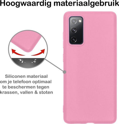 Samsung S20 FE Hoesje Siliconen Backcover Lichtgewicht - Lichtroze