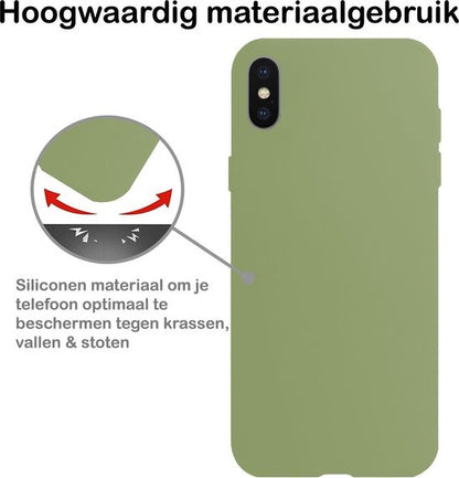iPhone Xs Max Hoesje Siliconen Backcover Lichtgewicht - Groen