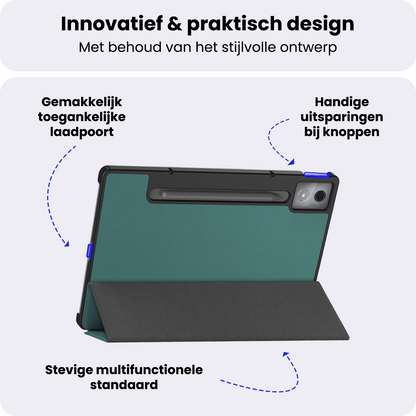 Lenovo Idea Tab Pro Trifold Bookcase Hoes - Donkergroen