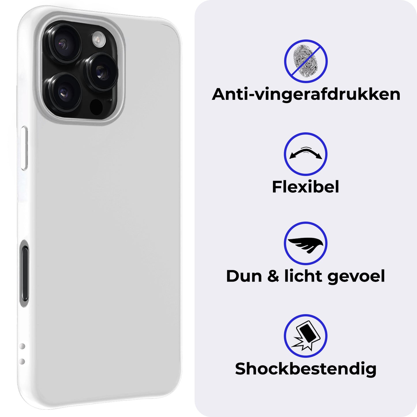 iPhone 16 Pro Hoesje Siliconen - Wit