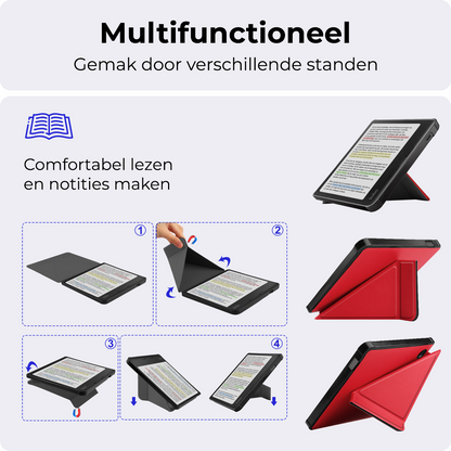 Kobo Libra Colour Trifold Bookcase Hoes - Rood