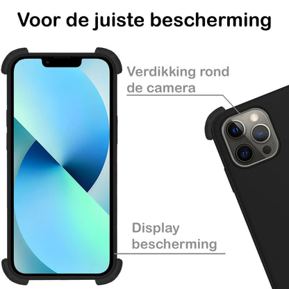 iPhone 13 Pro Max Hoesje Shock Proof Siliconen - Zwart