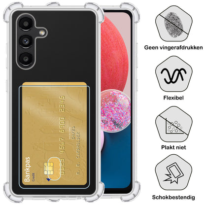 Samsung A13 5G Hoesje Kaarthouder Backcover Shockproof - Transparant