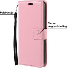Samsung A22 5G Hoesje Bookcase Cover met Kaarthouder - Lichtroze