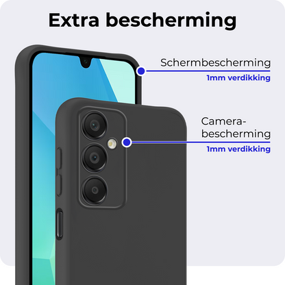 Samsung A16 Hoesje Siliconen Backcover Lichtgewicht - Zwart