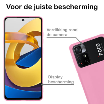 Xiaomi Poco M4 Pro 5G Hoesje Siliconen Backcover Lichtgewicht - Lichtroze