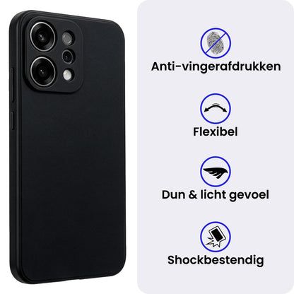 OPPO Reno 14 Hoesje Siliconen Backcover Lichtgewicht - Zwart