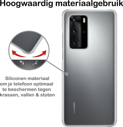 Huawei P40 Pro Hoesje Siliconen Backcover Lichtgewicht - Transparant