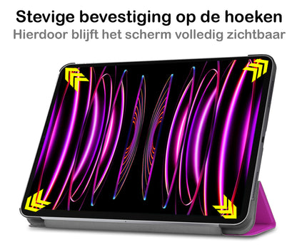 iPad Pro 2022 (11 inch) Trifold Bookcase Hoes - Paars