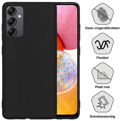 Samsung A14 Hoesje Siliconen Backcover Lichtgewicht - Zwart