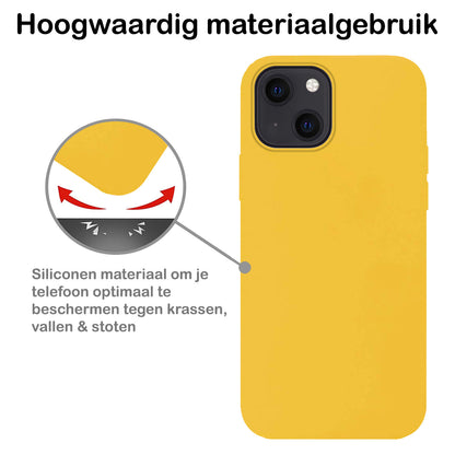 iPhone 14 Hoesje Siliconen - Geel